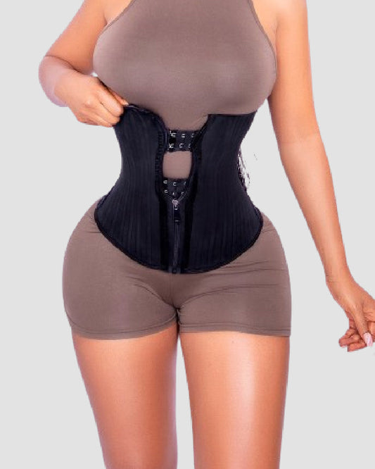 29 Steel Bone Hook And Zip Waist Trainer Tummy Control Cincher Corset