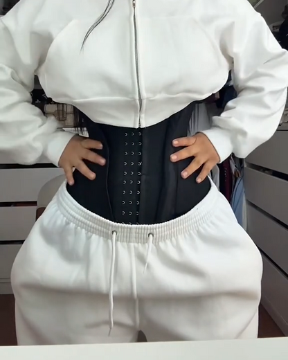 Fajas Colombianas Double Compression Invisible Closure Waist Trainer With Steel Bones