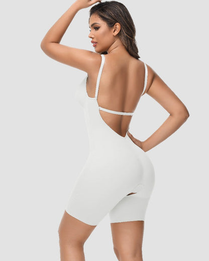 Shapshe® Women's U Plunge Strapless Tummy Control Bodysuit Low Back Built In Bra Shapewear