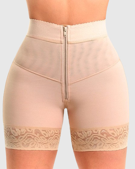 Shapshe® Internal Hooks Firm Compression Zipper Butt Lift Peachy Shaper Shorts