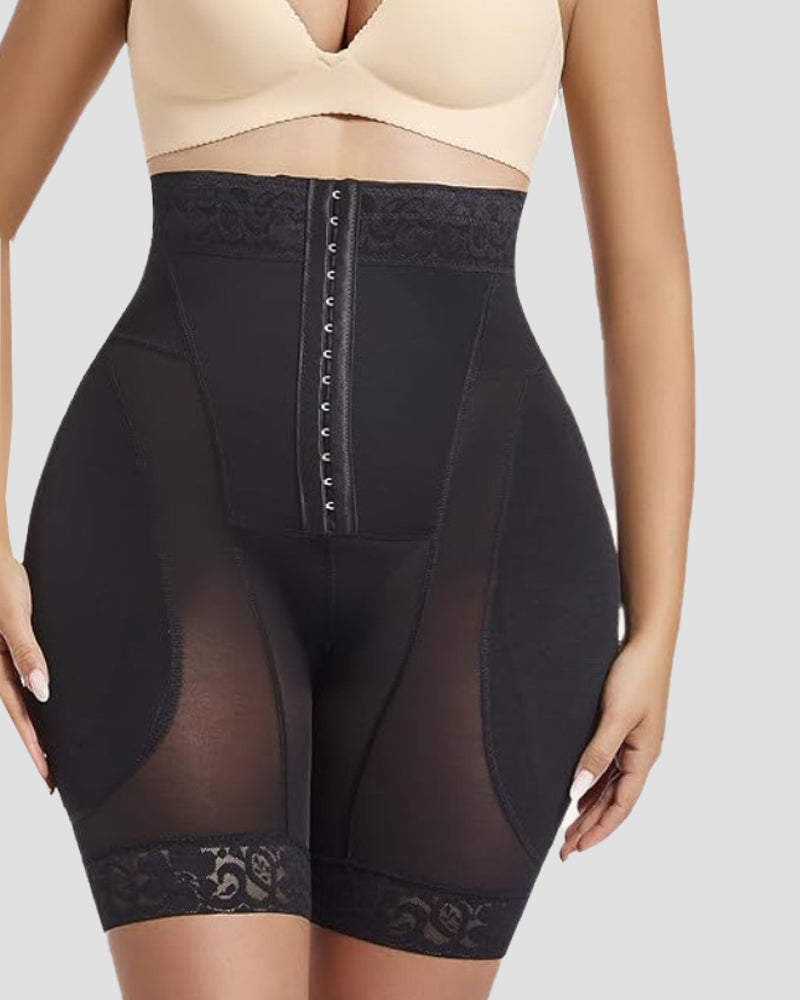 4 Row Button High Waist Hip Lift Shaping Shots With Removable Pads