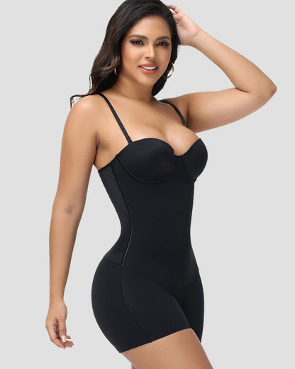 Shapshe® Back Lace Up Sleeveless Tummy Control Shapewear Bodysuit  With Built In Bra (Pre-Sale)