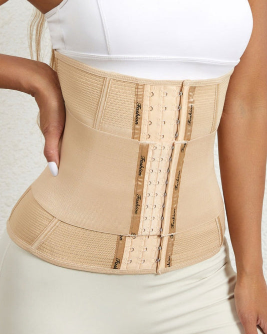 Fajas Colombianas Double Layer Postpartum Waist Trainer With Hook And Eye