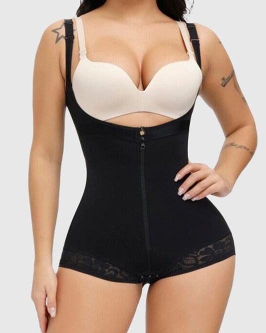 Shapshe® Firm Control Butt Lifter Tummy Control Lace Bodysuit Shapewear