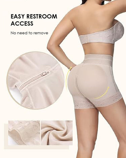 Shapshe® Double Compression High Waisted BBL Shorts With Mid-section Tummy Control Panties