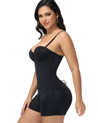 Shapshe® Back Lace Up Sleeveless Tummy Control Shapewear Bodysuit  With Built In Bra (Pre-Sale)