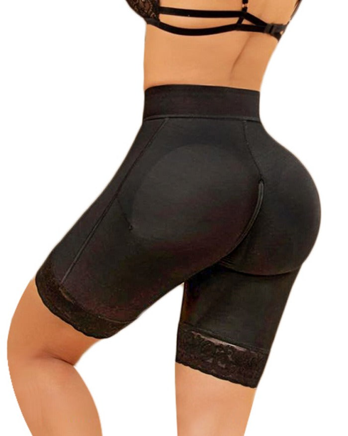 Shapshe® Double Compression Butt Lifter Zipper Shorts High Waisted Butt Pads Seamless Body Shaper Short