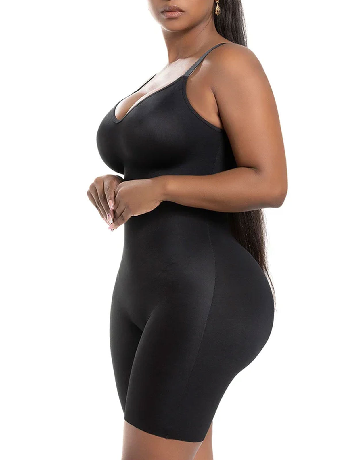 Seamless Tummy Control Mid Shapewear Bodysuit With Built In Bra