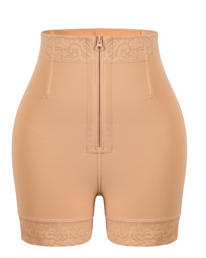 Shapshe® Mid Waist Tummy Control Front Zipper High Compression Butt Lifter Shaper Fajas Shorts