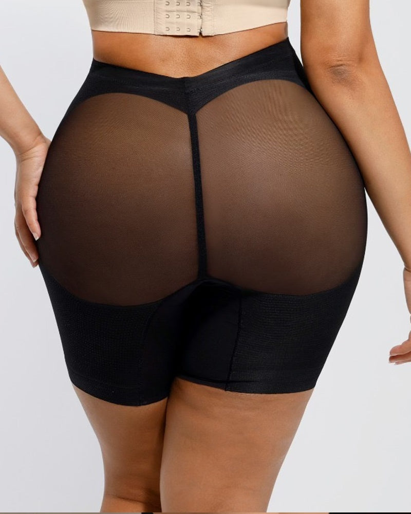 Women's Seamless Mesh High Waist Shapewear Shorts Thigh Slimmer Underwear