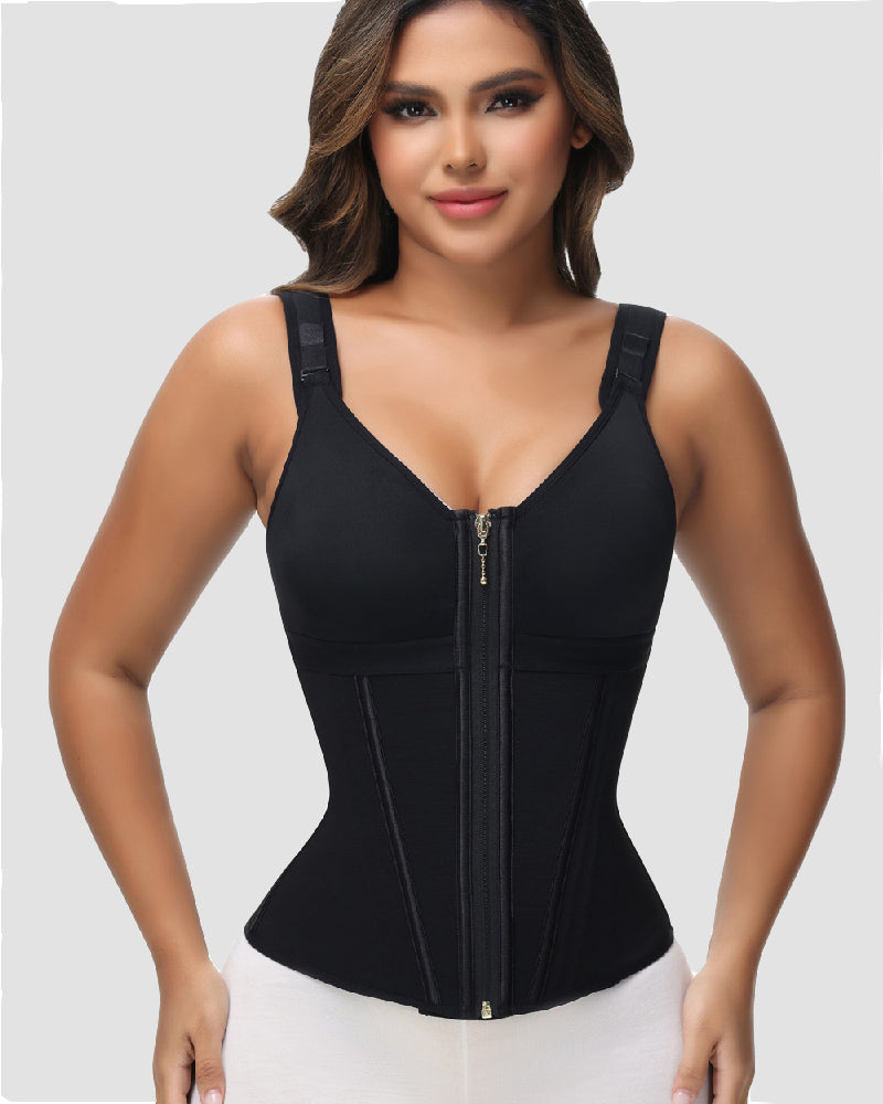 Women's Leopard Print Vest Tummy Control Waist Trainer With Bra