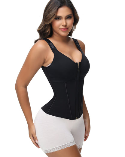 Women's Leopard Print Vest Tummy Control Waist Trainer With Bra