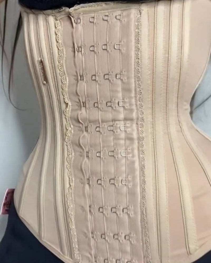 Fajas Colombianas Open Bust Corset Tummy Control Waist Trainer With Lace Trim