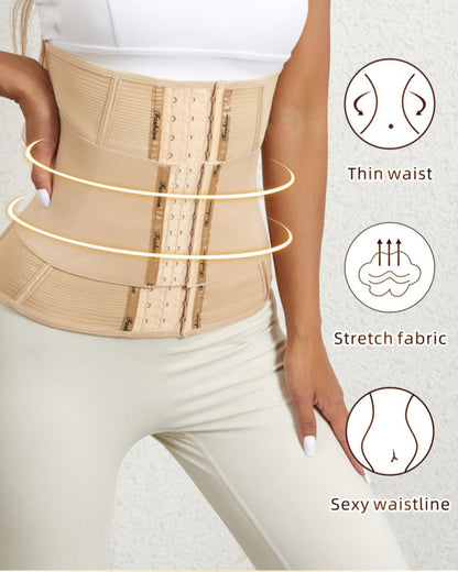 Fajas Colombianas Double Layer Postpartum Waist Trainer With Hook And Eye