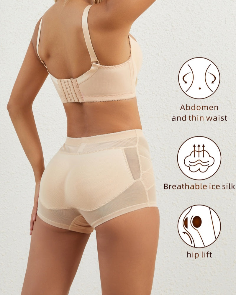 Mesh Tummy Control Butt Lift Smoothing Shaping Shorts With Sponge Pad