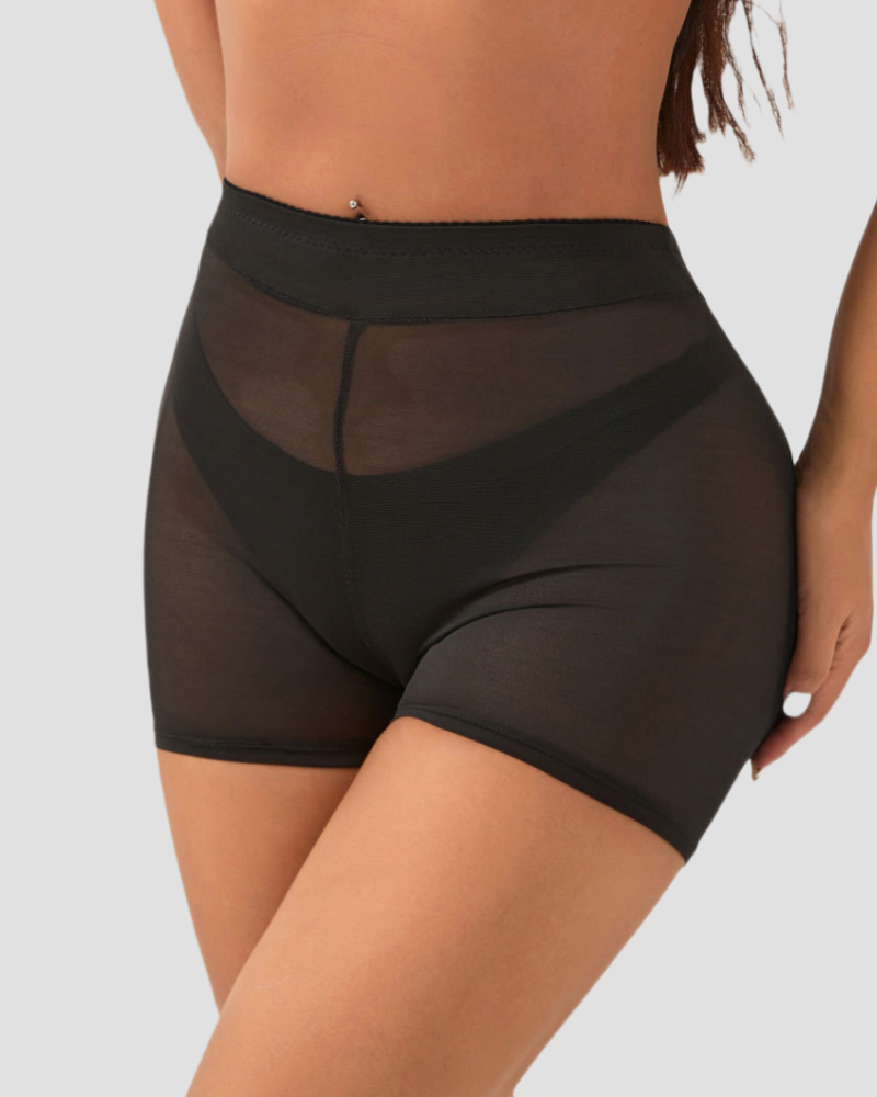 High Waisted Boxer Tummy Control Shaping Shorts With Sponge Pad