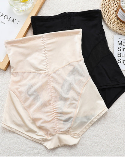 Women's Smooth High Waist Elastic Mesh Shaping Shorts with Front Hooks