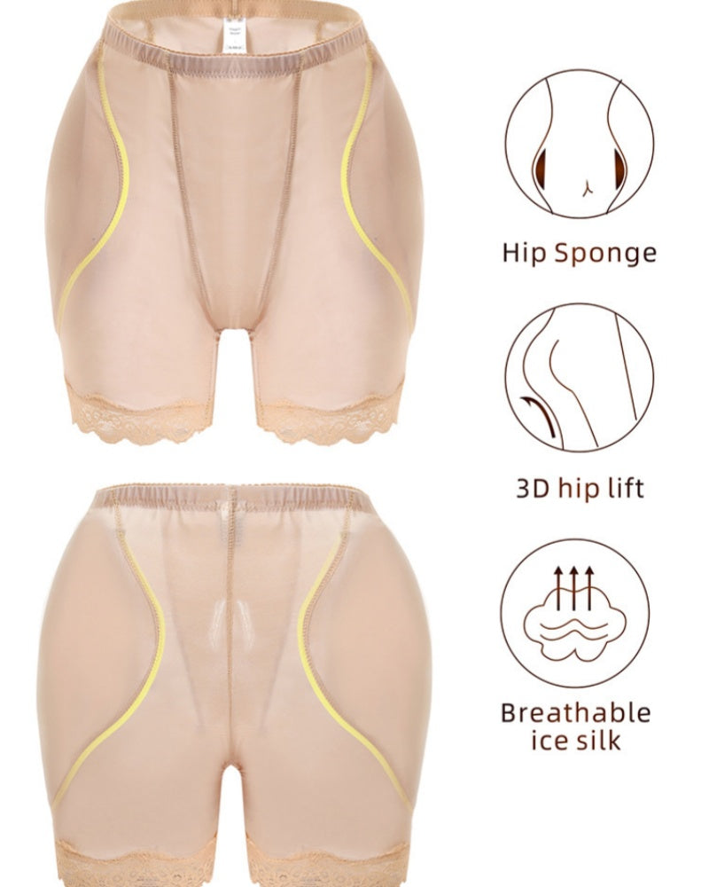 High Waisted Butt Lifting Mesh Shaping Shorts With Sponge Pad