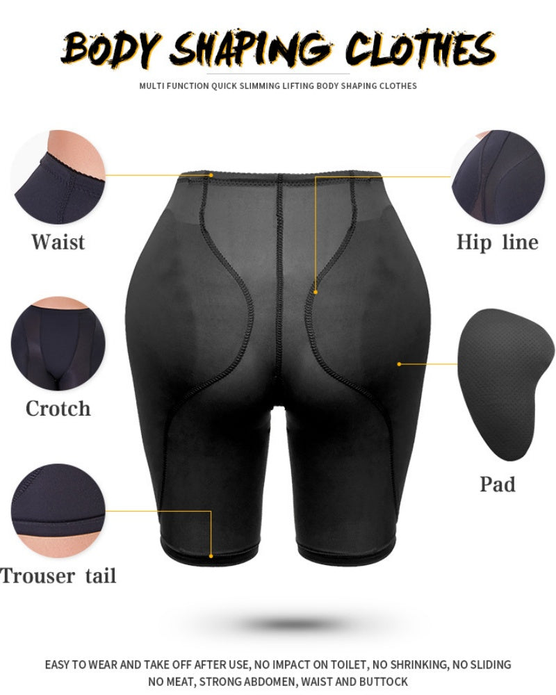 Mesh High Waisted Hip Lifting Shaping Shorts With Sponge Pad