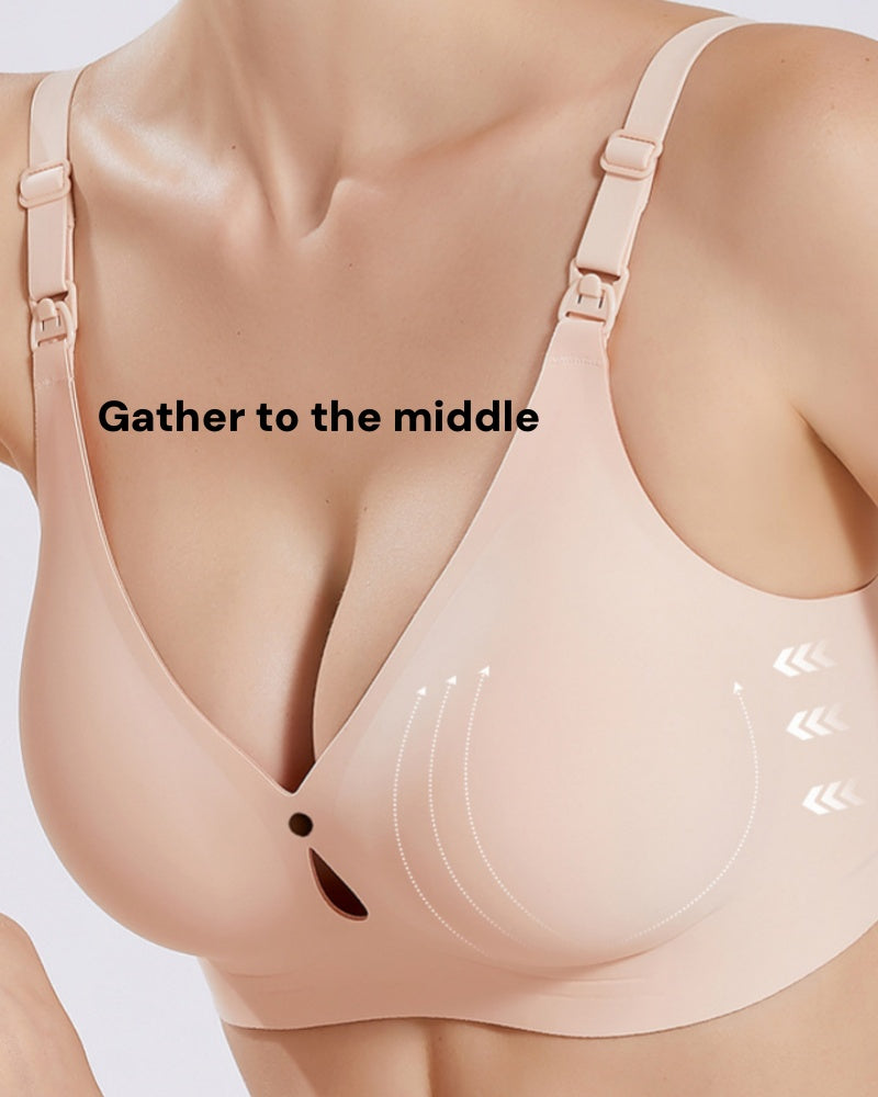 Anti Sagging Thin Seamless Large Size Nursing Bra with Front Closure