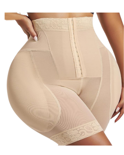 4 Row Button High Waist Hip Lift Shaping Shots With Removable Pads