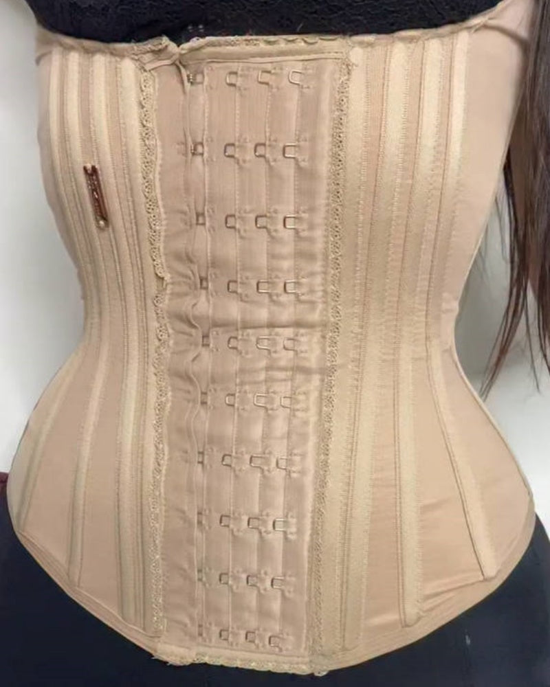 Fajas Colombianas Open Bust Corset Tummy Control Waist Trainer With Lace Trim