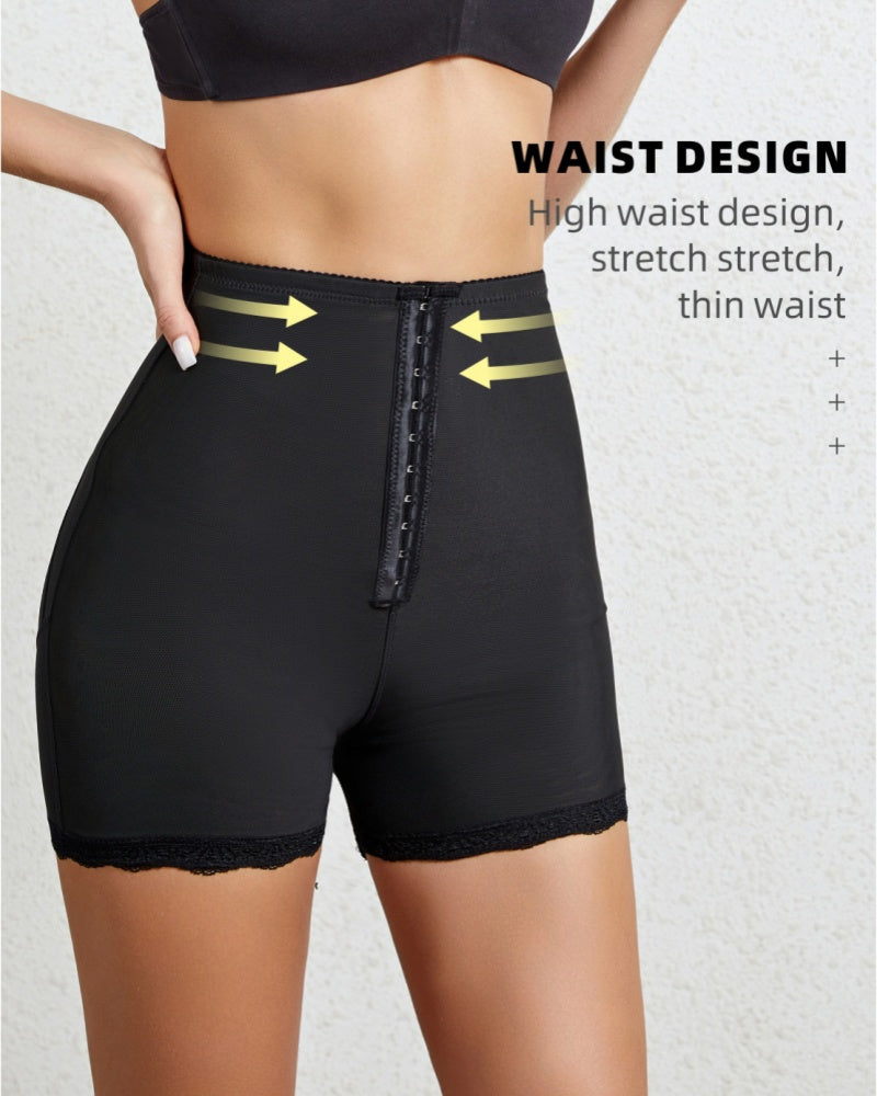 Breathable Seamless High Waist Shaping Shorts with  Hook and Eye