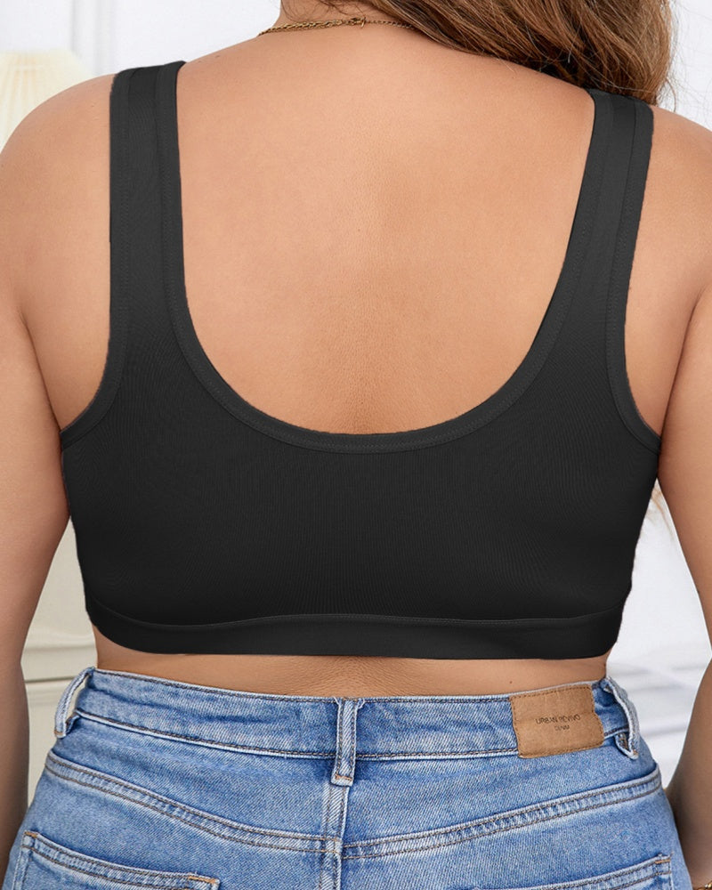 Large Size Comfortable Seamless Wireless Front Buckle Adjustable Bra