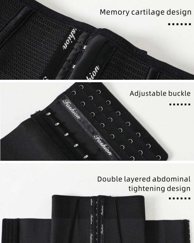 Fajas Colombianas Double Layer Postpartum Waist Trainer With Hook And Eye