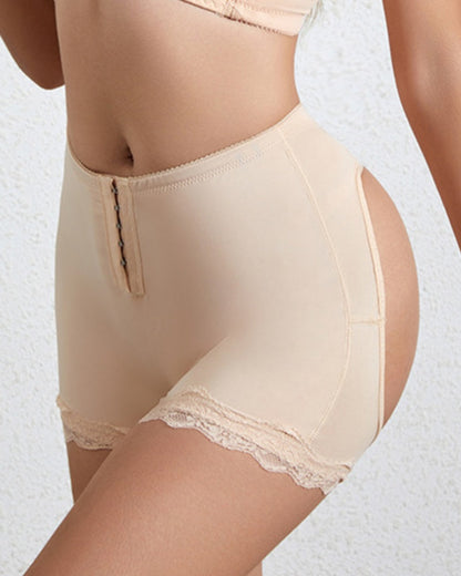 Seamless Low Waist Boxer Tummy Control Shaping Shorts with Hooks