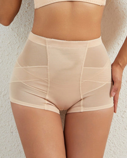 Mesh Tummy Control Butt Lift Smoothing Shaping Shorts With Sponge Pad