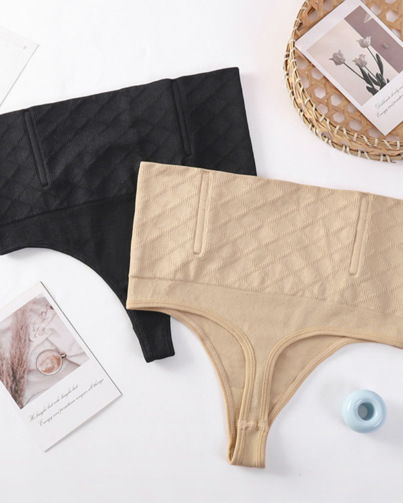 High Waisted Seamless Tummy Control Shaping Thong  Shapewear Panties