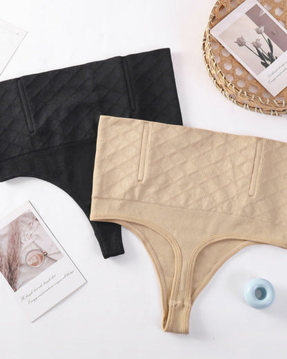High Waisted Seamless Tummy Control Shaping Thong  Shapewear Panties