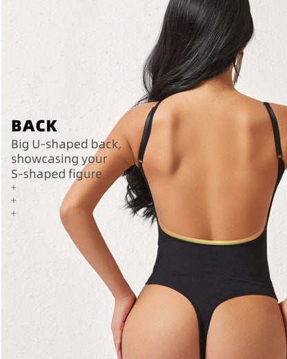 Backless Seamless Tummy Control Thong Shapewear Bodysuit
