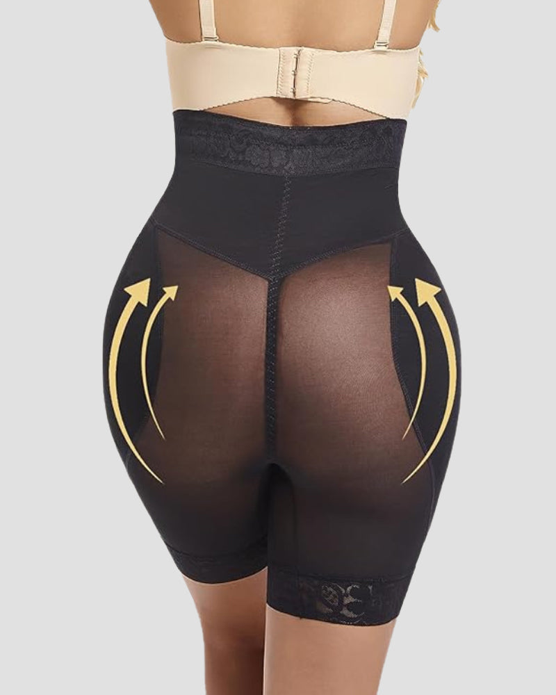 4 Row Button High Waist Hip Lift Shaping Shots With Removable Pads