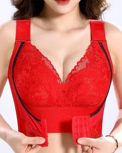 Women's Large Size Front Clasp Push Up Shaping Bra