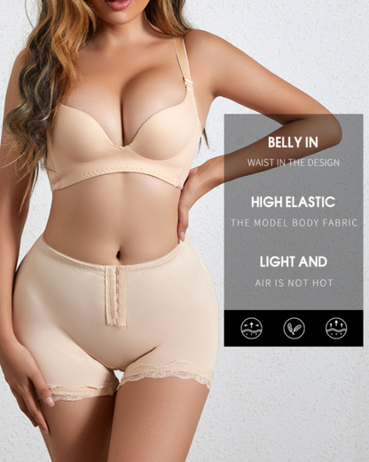 Seamless Low Waist Boxer Tummy Control Shaping Shorts with Hooks